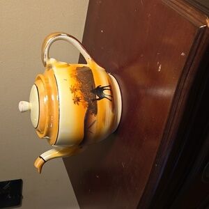 Antique Lusterware Desert Scene Takito Japan Teapot